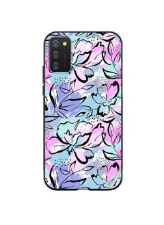 Protective Case Cover For Samsung Galaxy A02s Abstract Flowers Print Design Multicolour