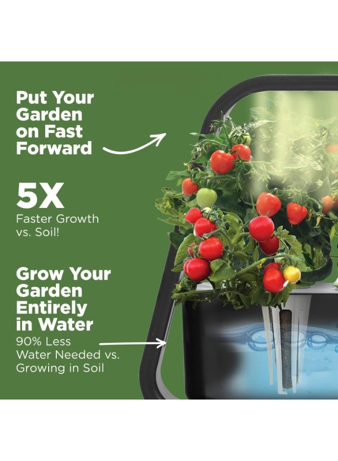 مجموعة نظام زراعة مائية، حديقة أعشاب داخلية مع ضوء نمو LED كامل الطيف، مضخة ذكية هادئة، هدية مثالية للمطبخ (أسود) - Image 2