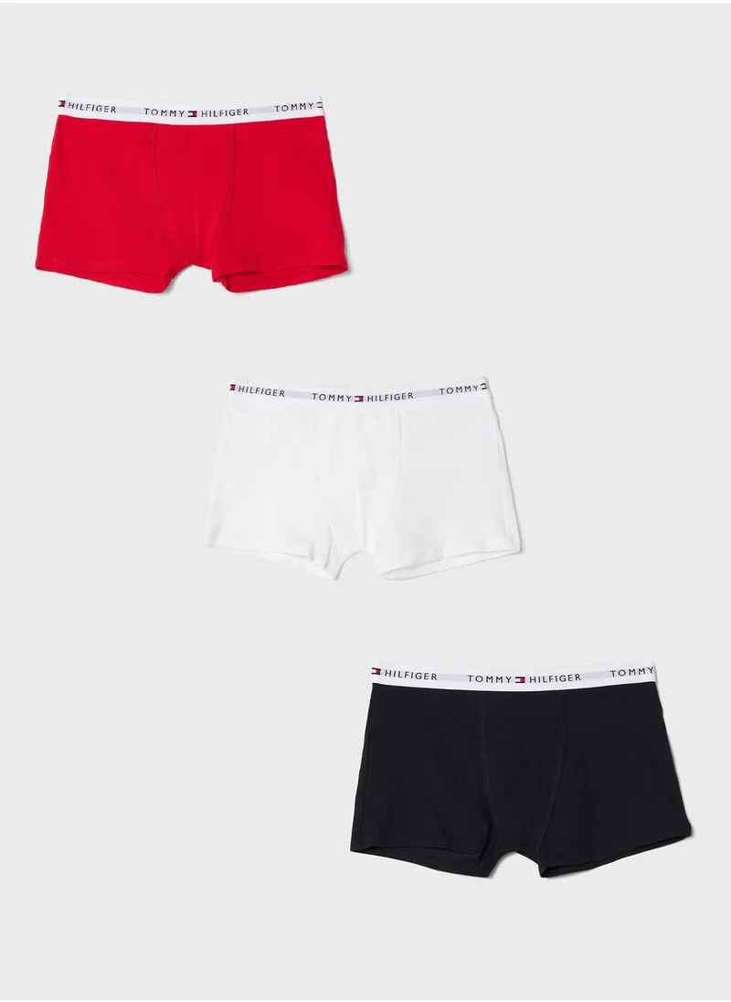 تومي هيلفيغر Kids 3 Pack Logo Band Trunk