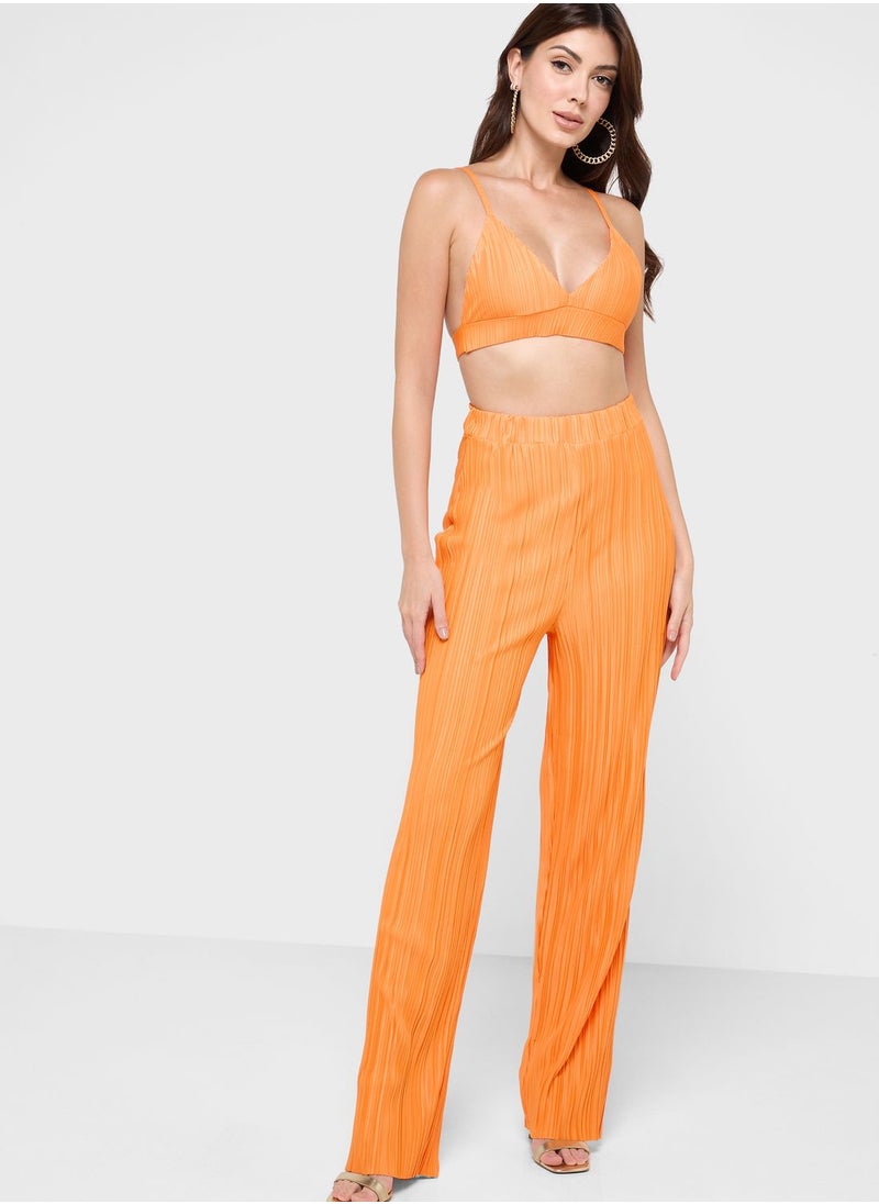 boohoo Strappy Bralette & Wide Leg Pants Set  - Image 1