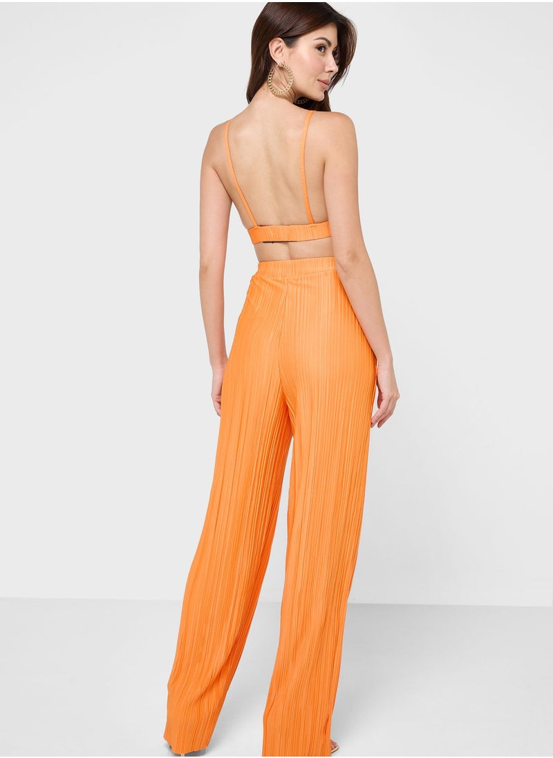 boohoo Strappy Bralette & Wide Leg Pants Set  - Image 2