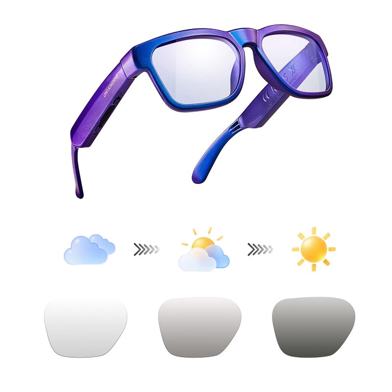 OhO sunshine Bluetooth Audio Sunglasses Lightweight Open Ear Sport Glasses 10H Playtime UV400 ANSI Z871 Water Resistant with Voice Control - Image 2