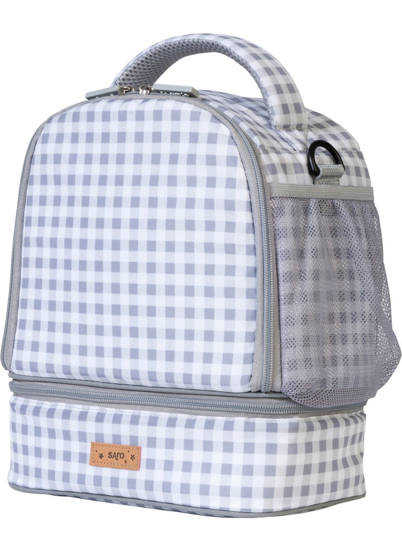 Thermal / Insulated Lunch Box Gray Checked