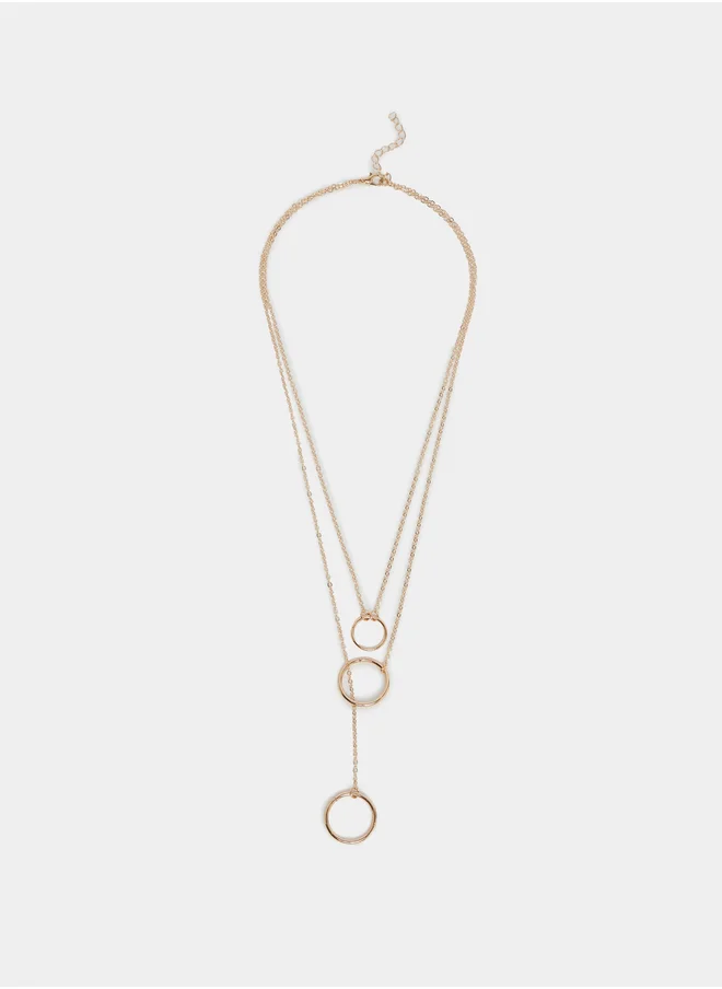 ستايلي Styli Ring Drop Layered Necklace