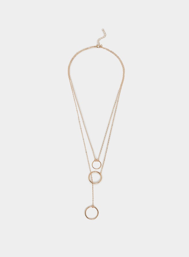 Styli Ring Drop Layered Necklace - Image 2