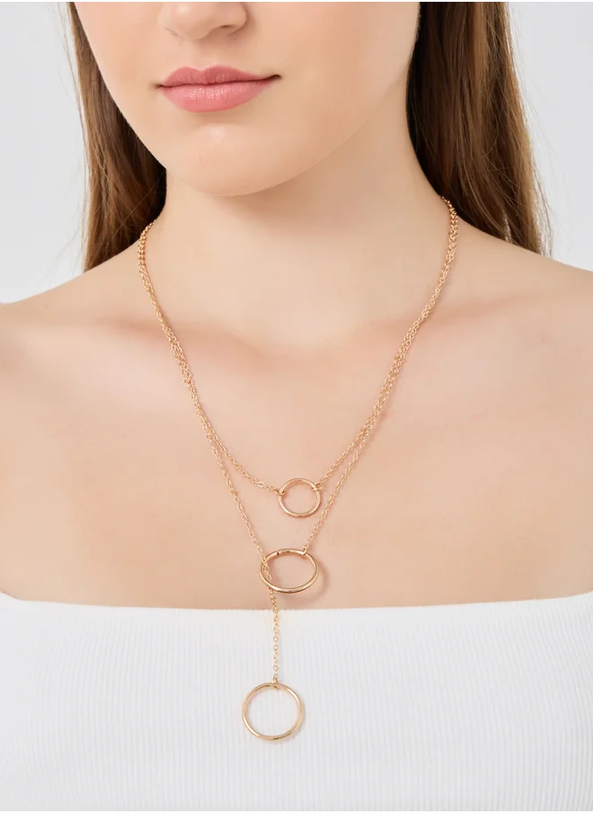 ستايلي Styli Ring Drop Layered Necklace