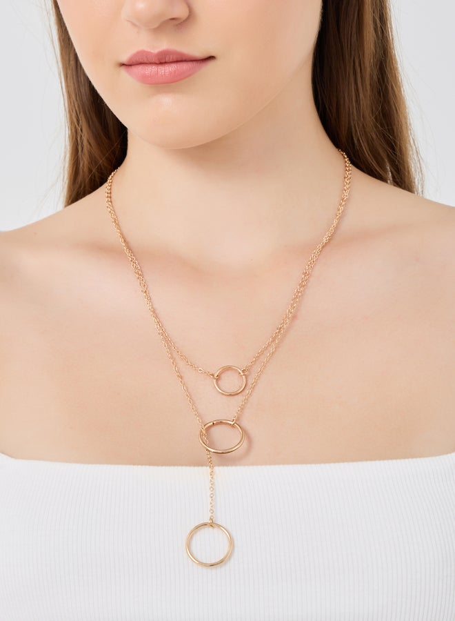 Styli Ring Drop Layered Necklace - Image 1