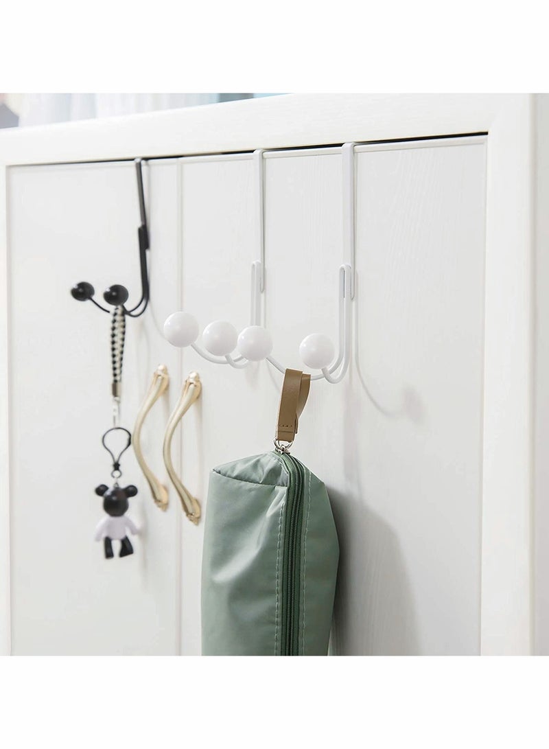 Zikra Over The Door Hooks for Clothes Metal Over The Door Hanger 2 Hooks Over Door Hooks for Hanging Coat Bag Robe Hat Scarf Black - Image 5