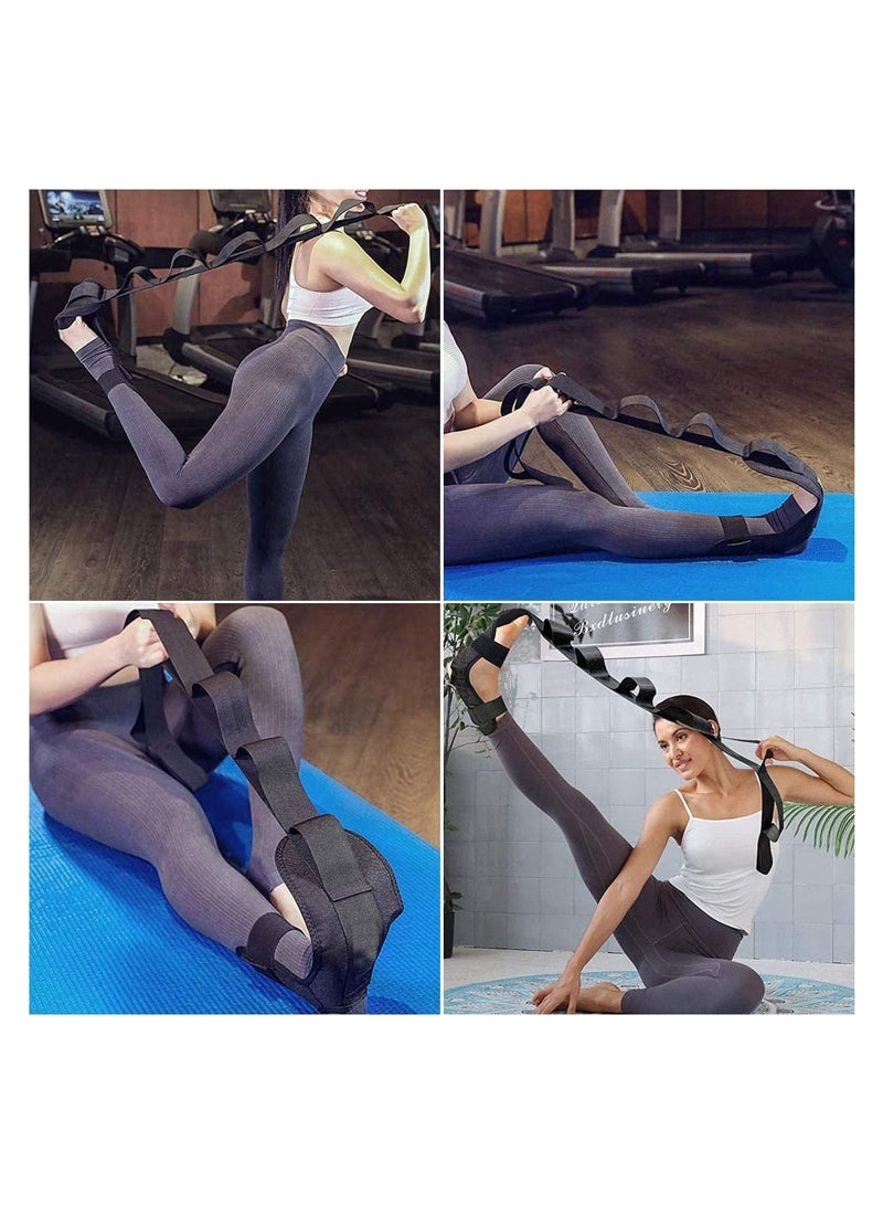 Excefore Yoga Stretch Belt, Ligament Training Strap Belt, Multi Loops Adjustable Yoga Stretching Strap with loops Ligament Stretch Band for Sports Yoga Practice Pilates Exercise Physical Therapy  - Image 3