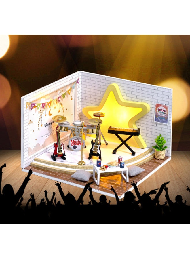 Zhiqu House Children's Handmade Diy Cabin 3D Puzzle Little Girl Toy Boutique Birthday Gift-Color:Dream Chasing Youth B + Glue + Dust Cover (Chinese Version) - Image 2