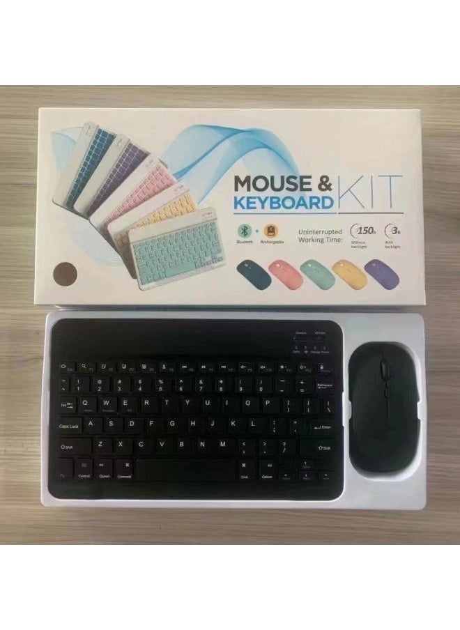 Generic Portable Wireless Bluetooth Keyboard Mouse Set For Ipad Tablet Mobile Phone Universal Digital Computer Accessory Suit-Color:10 Inch Single Keyboard Sky Blue  - Image 3