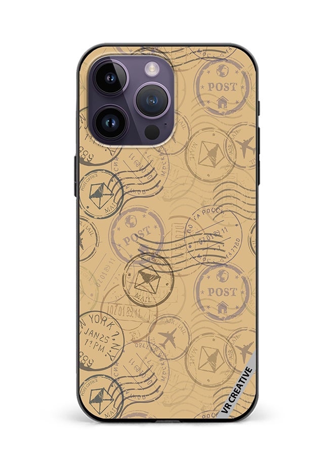 VR CREATIVE Protective Case Cover For Apple iPhone 15 Pro Postal Stamps Design Multicolour - Image 1