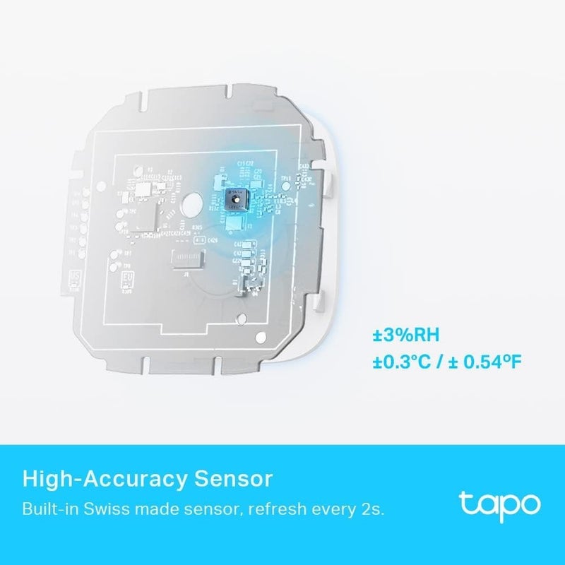 تابو جهاز قياس درجة الحرارة والرطوبة من TP-Link T315، ذكي ورقمي، بشاشة عرض بحجم 2.7 بوصة، دقة عالية، يتطلب وحدة تحكم مركزية (Hub) - Image 5