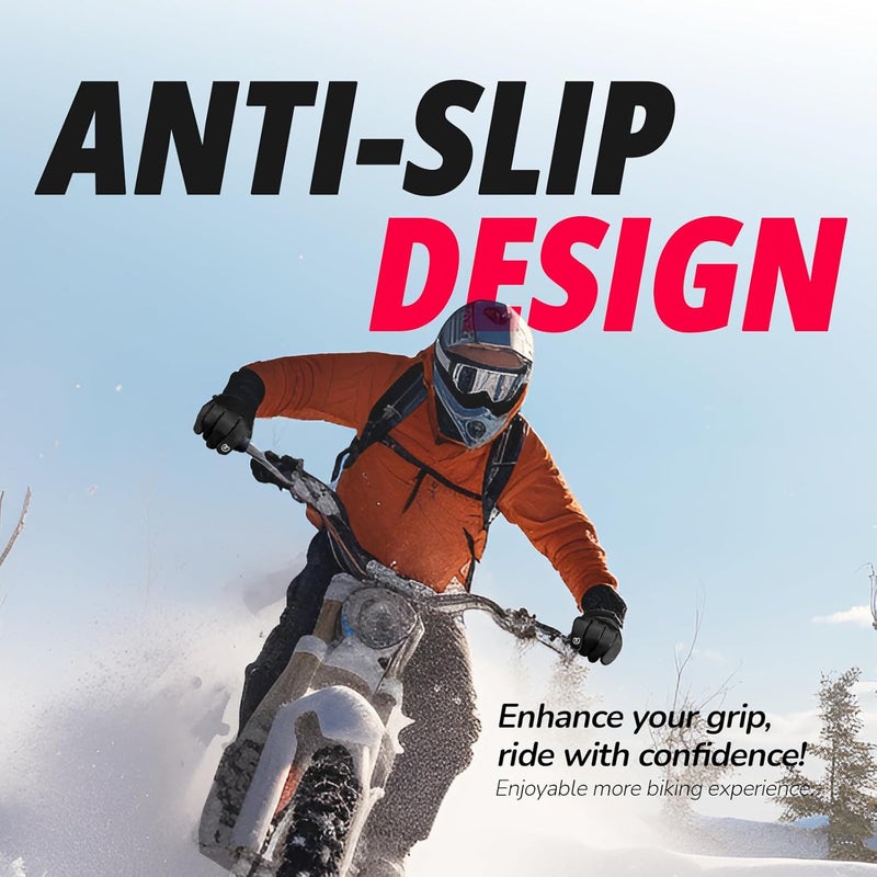LERWAY Winter Warm Gloves, Thermal Black Warm Gloves for Men Women Waterproof Touchscreen Non-Slip Freezer Gloves for Driving, Cycling,Hiking,Skating - Image 2