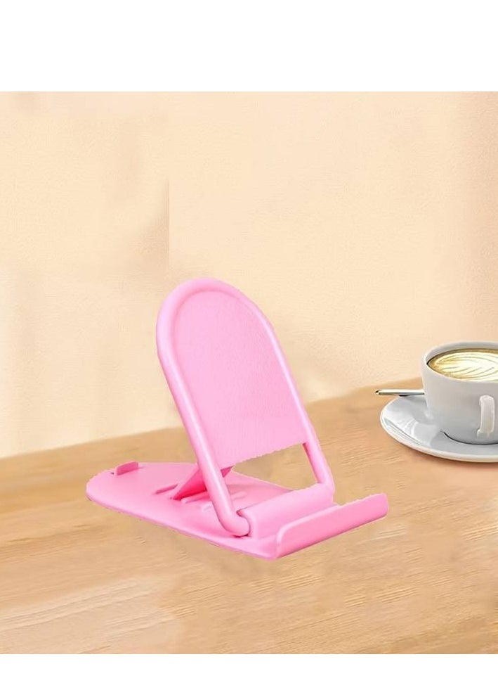 Generic Mini Desktop Mobile Phone Stand Folding Portable Stand - Pink 