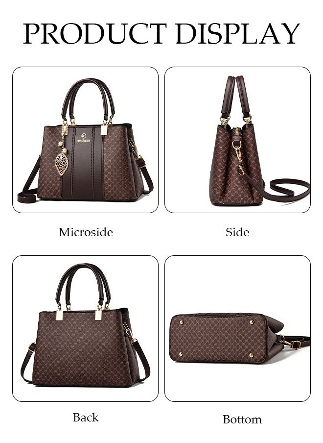 DUNISO - Women's Vintage Tote Bag Handbags with Large Capacity Faux Leather Shoulder Bag Ladies Fashion Designer Satchel Cross body Bag with Detachable Strap for Ladies - Image 1