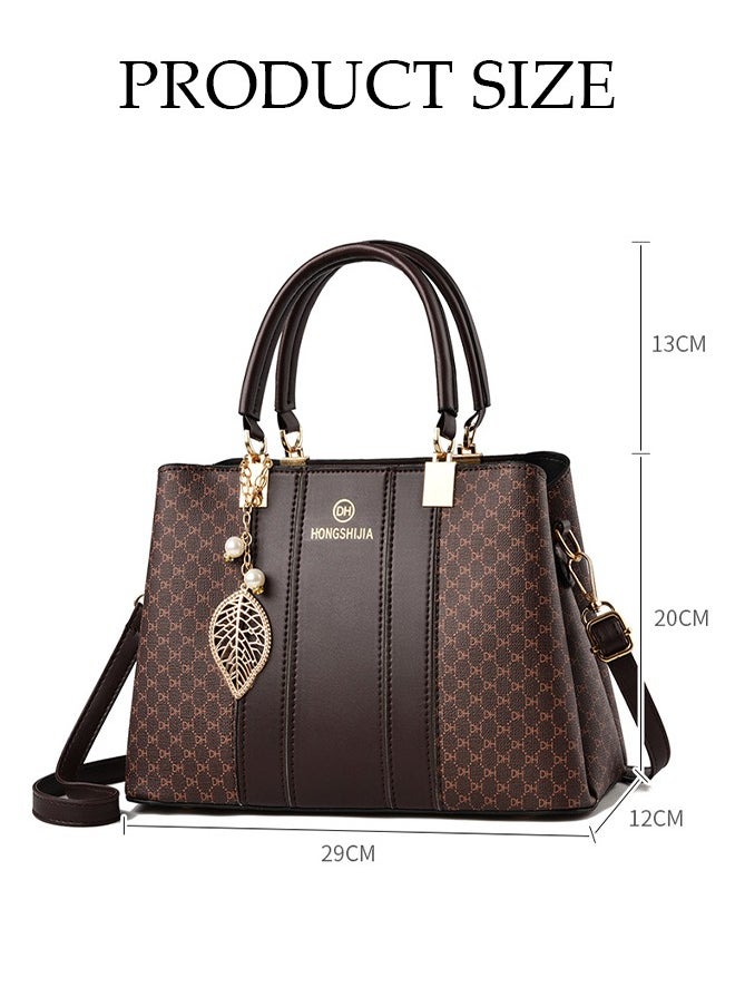 DUNISO - Women's Vintage Tote Bag Handbags with Large Capacity Faux Leather Shoulder Bag Ladies Fashion Designer Satchel Cross body Bag with Detachable Strap for Ladies - Image 1