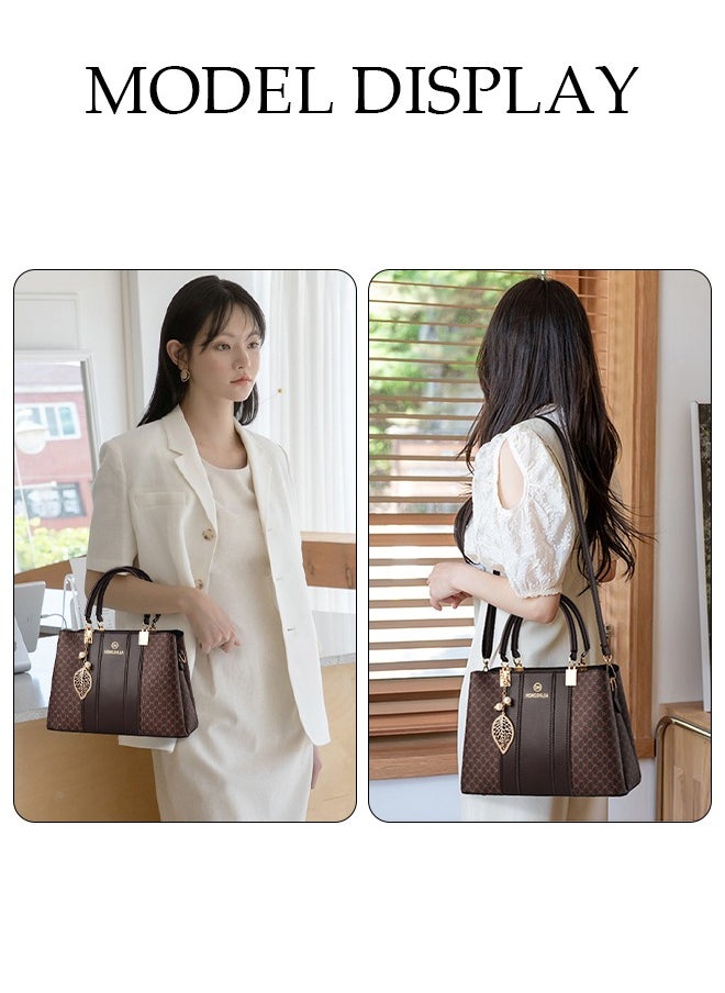 DUNISO - Women's Vintage Tote Bag Handbags with Large Capacity Faux Leather Shoulder Bag Ladies Fashion Designer Satchel Cross body Bag with Detachable Strap for Ladies - Image 1