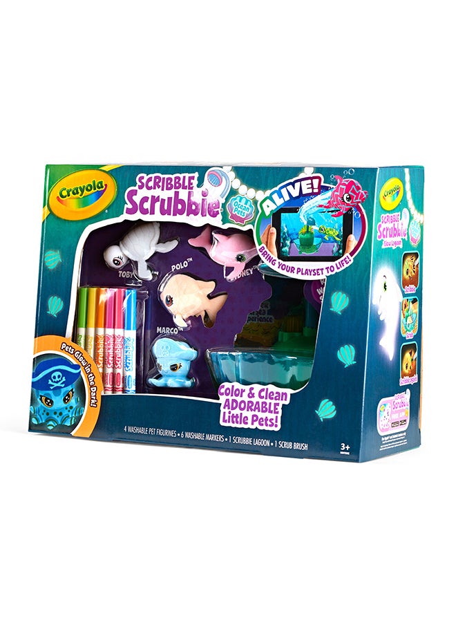 Scribble Scrubbie Glow Lagoon Pets, Sea Animal Toys