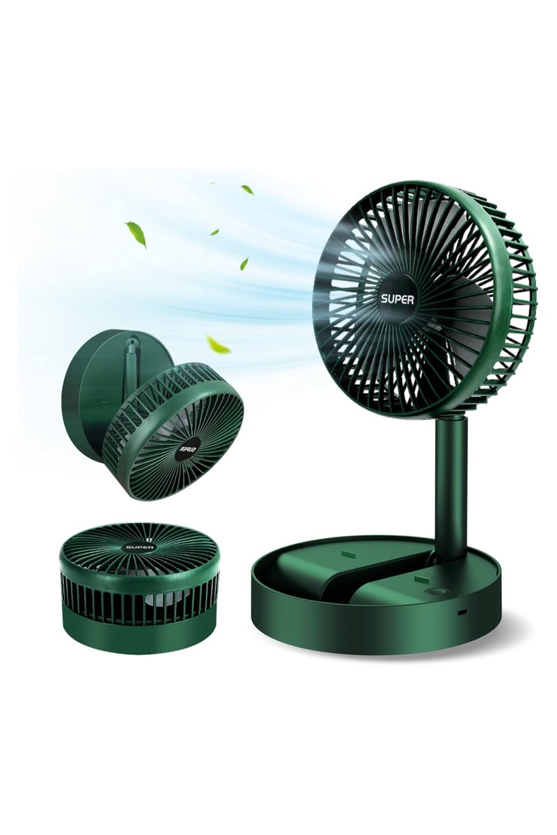 Super Foldable & Retractable Table Fan – USB Rechargeable – 3 Speeds – Low Noise – Built-in LED Light – Compact Design for Home, Office, Camping & Travel – Phone Holder Included – Quiet Operation & Strong Wind – Adjustable Height – Model FS-21 - Image 1