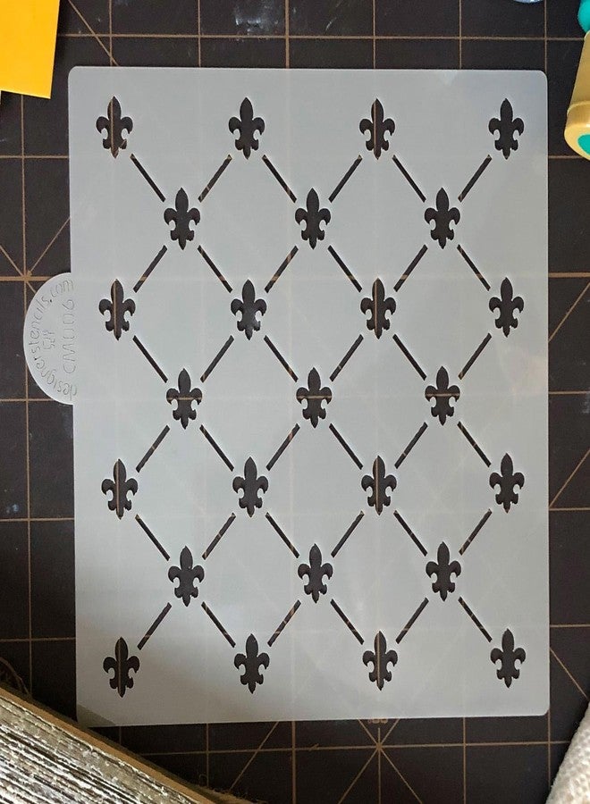 Designer Stencils Mini Fleur de Lis Allover Pattern Cookie and Craft Stencil CM006 by Designer Stencils - Image 2