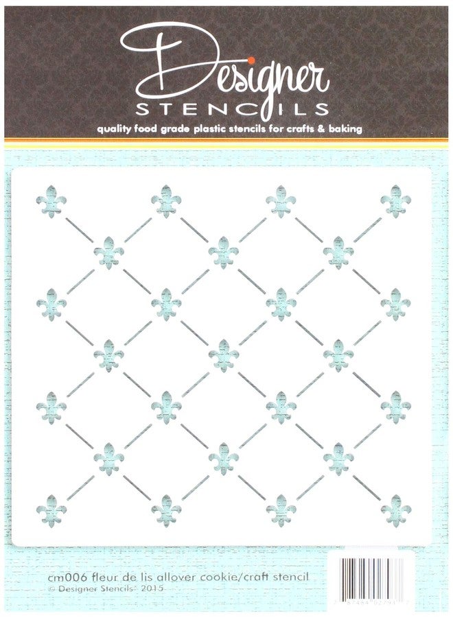 Designer Stencils Mini Fleur de Lis Allover Pattern Cookie and Craft Stencil CM006 by Designer Stencils - Image 1