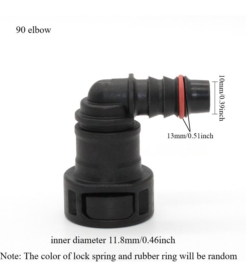 1 Set 90 Degree Universal Dual Press Elbow And Straight Quick Connector Set For Automotive Fuel Lines And Water Hoses Dual Release Buttons Universal Fit Easy Installation Random Color Components For Car Repair And Modification - Image 3