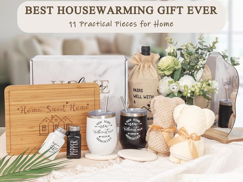 YLOVAN House Warming Gifts New Home (11 Piece Set), Unique Housewarming Baskets for Couples, Clients, Women, Men, Closing Gift for Home Buyers Realtors, Welcome First Apartment Essentials Ideas - Image 2