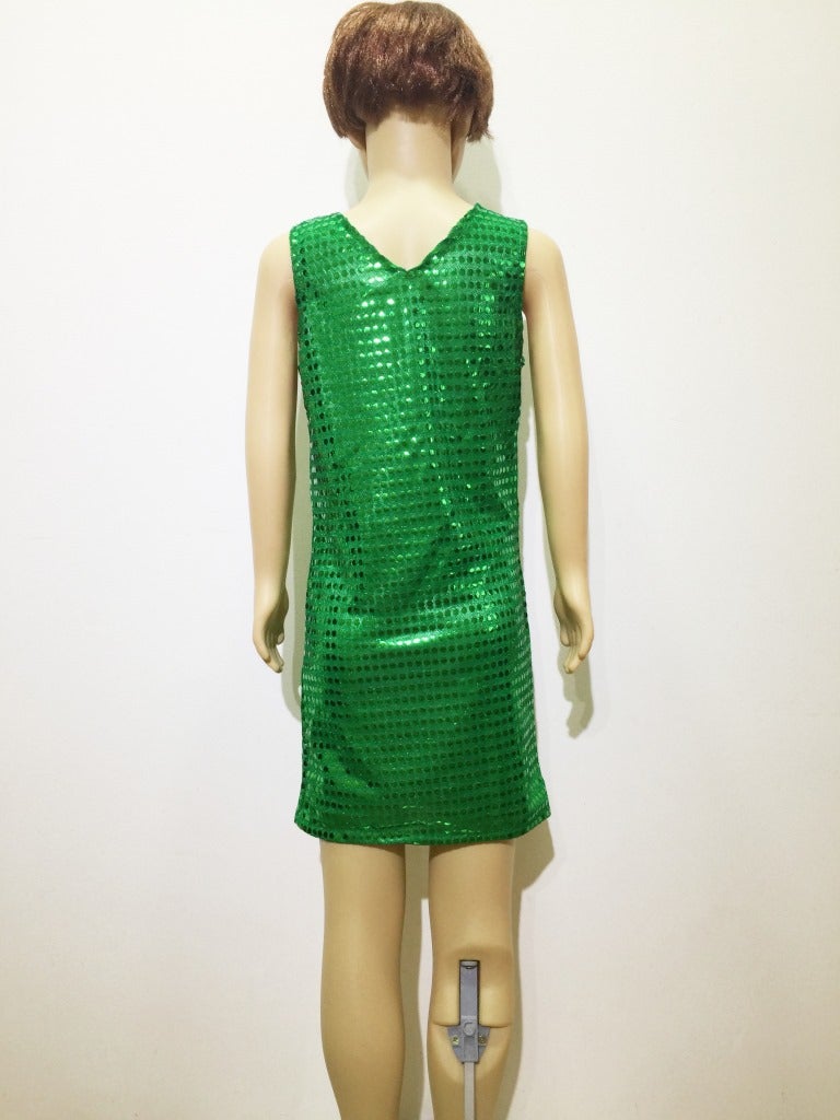 Elastic Sequined Pointed Collar V-Neck Pullover 8-Color Solid Color Performance Baby Girl Dress Slim-Fit Performance Dress - Image 5