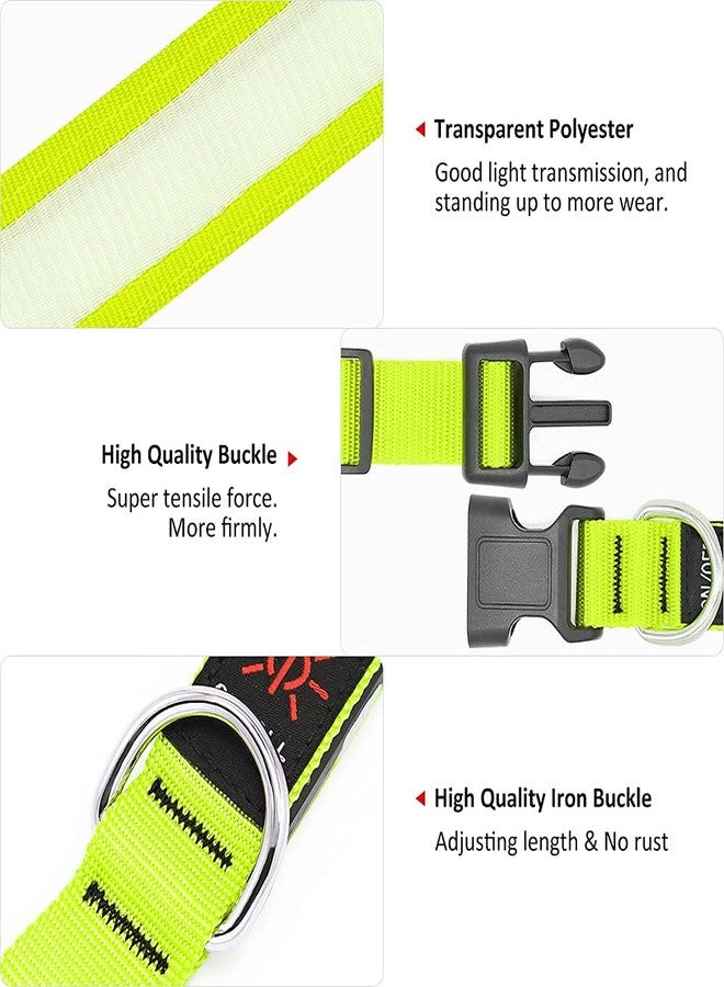 BSEEN Light Up Dog Collars - Rechargeable LED Dog Collar, Adjustable Dog Glow Collar, Reflective Pet Collar, Flashing Dog Lights for Night Walking (Neon Green, Large) - Image 4