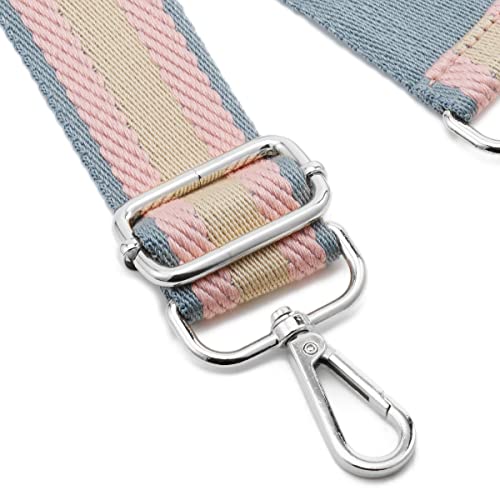 ZOOEASS Silvery Buckles Wide Shoulder Strap Adjustable Replacement Belt Guitar Style Crossbody Bag Handbag Strap Multicolor Canvas Straps(Wide:1.4in,Long:49.2in) (Color13) - Image 3