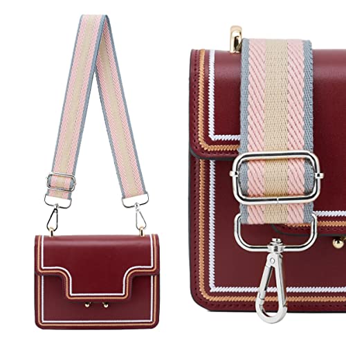 ZOOEASS Silvery Buckles Wide Shoulder Strap Adjustable Replacement Belt Guitar Style Crossbody Bag Handbag Strap Multicolor Canvas Straps(Wide:1.4in,Long:49.2in) (Color13) - Image 4