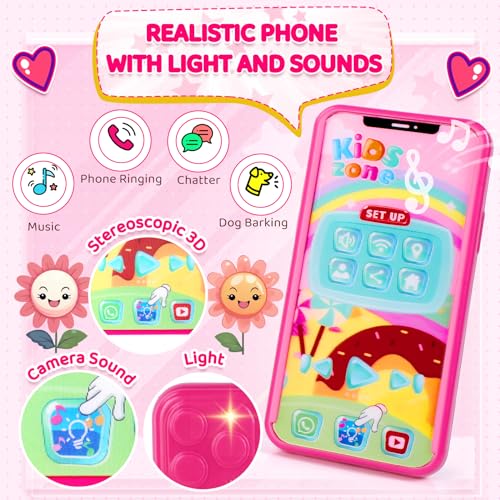 INNOCHEER Little Girls Purse, Kids Toy Purse with Pretend Makeup, Play Purse for Little Girls, Pretend Play Toddler Purse, Birthday Christmas Princess Gifts Toys for Girls 3 4 5 6 7 8 Year Old - Image 3