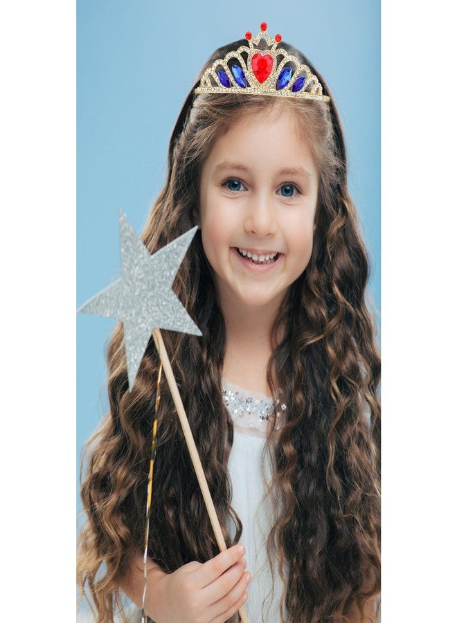 CIEHER Queen of Hearts Crown for Women & Girls - Red & Blue Halloween Hair Accessories - Image 2