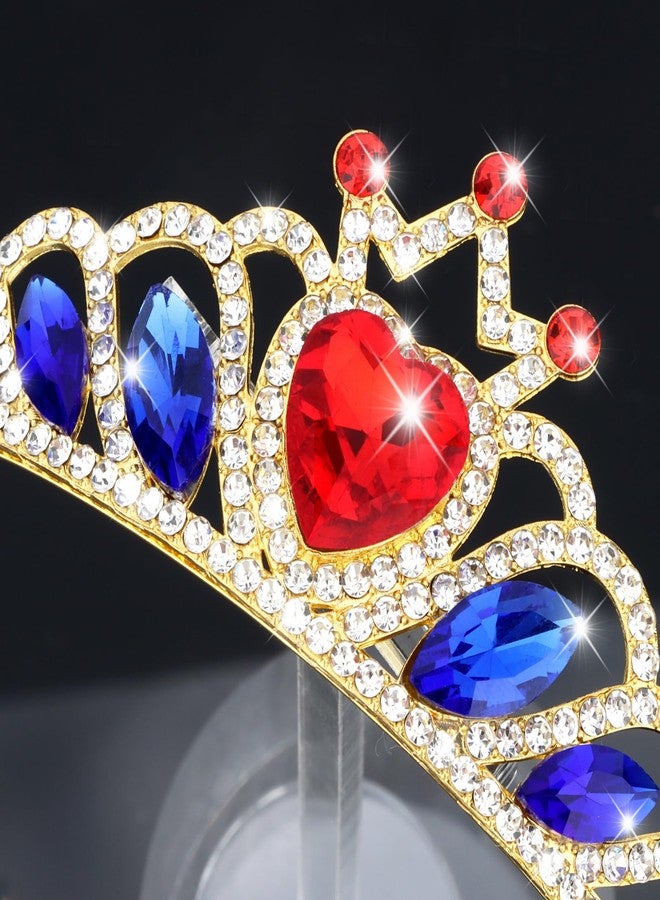 CIEHER Queen of Hearts Crown for Women & Girls - Red & Blue Halloween Hair Accessories - Image 5