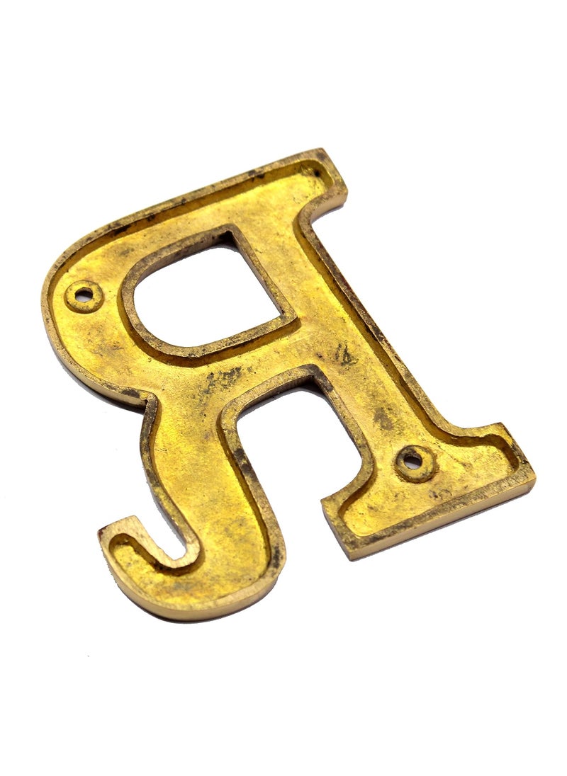 ESPLANADE eSplanade Brass House Hotel Door Name Alphabets Wall Door Plaque Alphabet Letter Golden 4 Inches R Alphabet 4  - Image 4