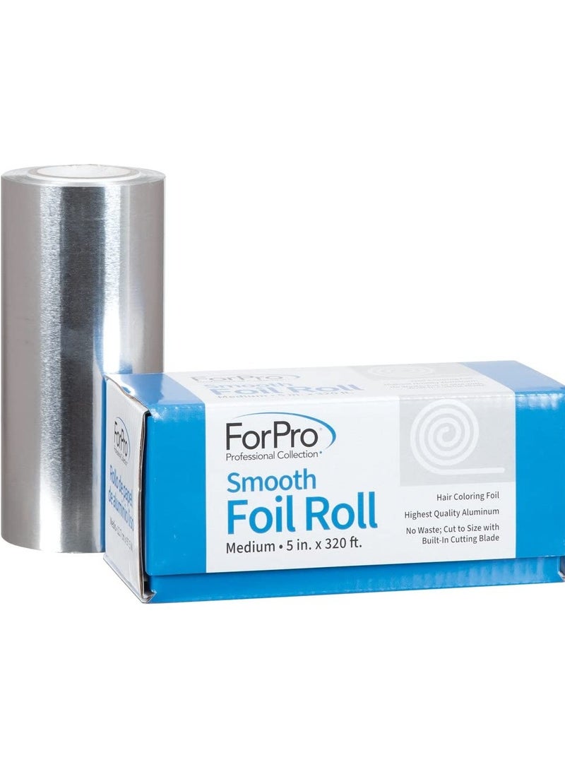 ForPro Professional Collection ForPro Professional Collection Smooth Aluminum Foil Roll, 320 Ft Hair Foils for Color Application and Highlighting Services, Silver, Medium, 5" W  - Image 1