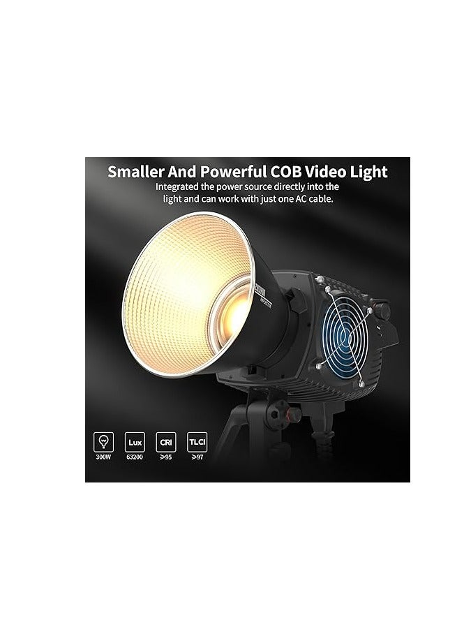 Zhiyun MOLUS B300 300W Bi‑Color COB LED Light – 2700–6500 K, CRI ≥95/TLCI ≥97, Bowens Mount, Onboard & App Control - Image 3