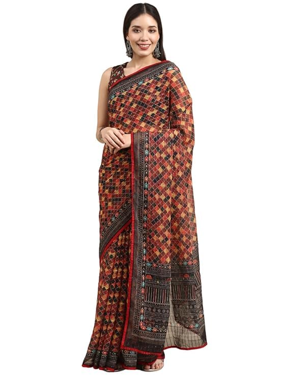 HEMOVIA Women's Plain Digital Print Cotton Silk Blend Saree with Silver Weaving Border Tassels-Elegant Ethnic Wear for Festive and Casual Occasions New 2025 (ALIA-02) - Image 5