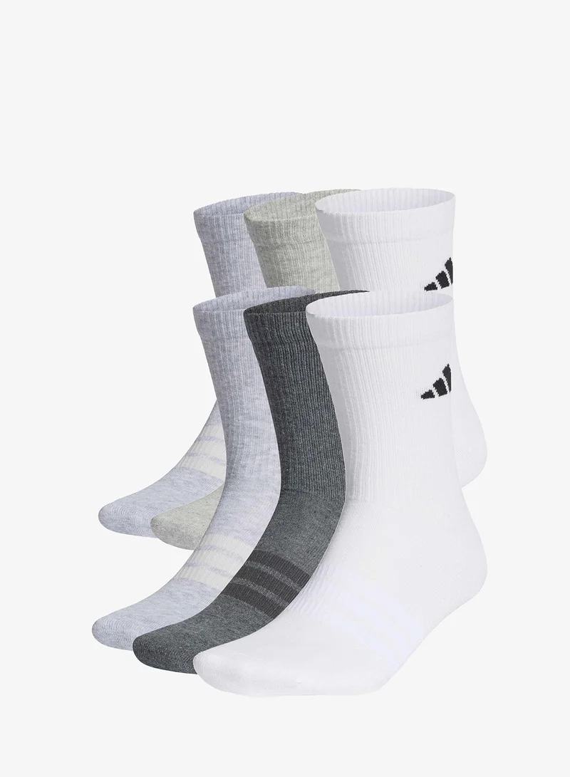 اديداس 6 Pack Cushioned Crew Socks