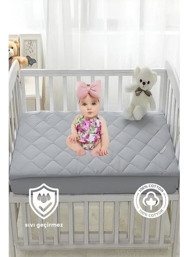 Formeya Cotton Quilted Fitted Water Liquid Proof Baby-Child Mattress Protector, Park Bed Crib Mattress Protector 