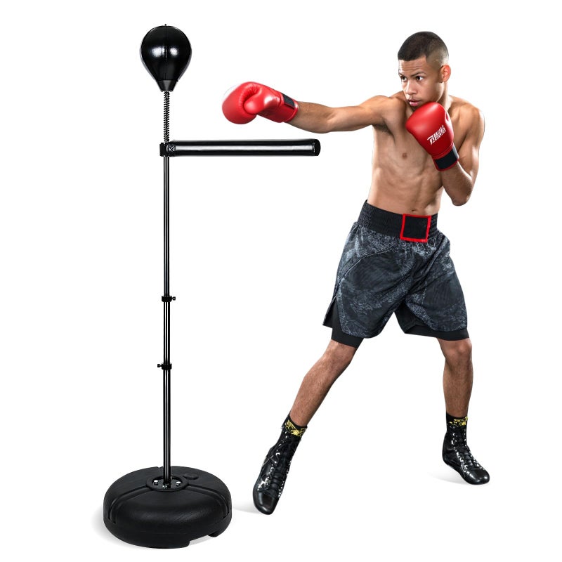 INNOLIFE Speed Punching Bag - Adjustable Reflex Trainer for Adults, Height-Adjustable Boxing Bar with Durable Stand for Home Gym, Stress Relief & Fitness Training - Image 1