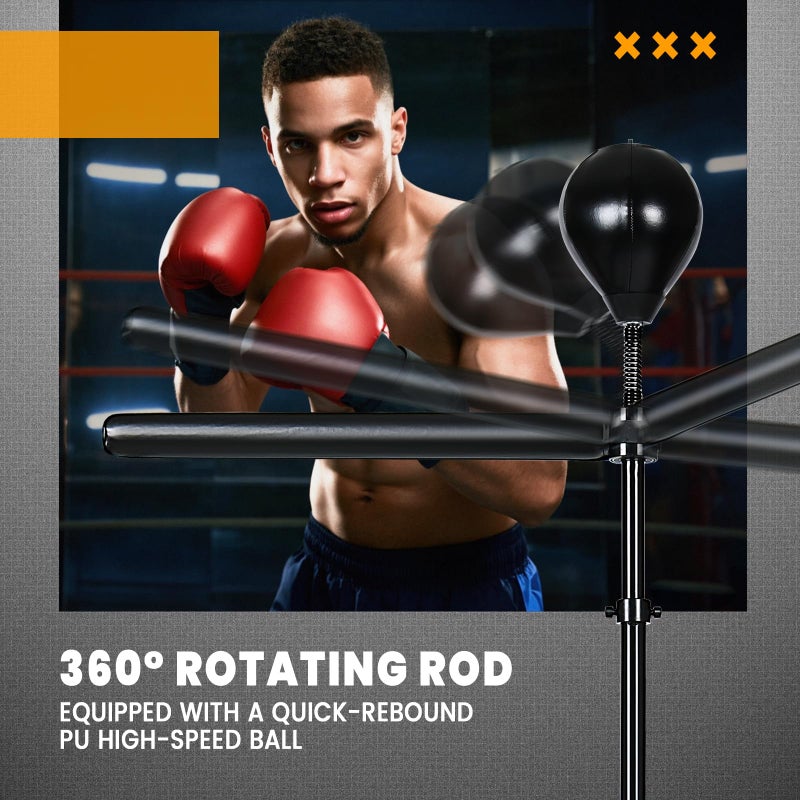 INNOLIFE Speed Punching Bag - Adjustable Reflex Trainer for Adults, Height-Adjustable Boxing Bar with Durable Stand for Home Gym, Stress Relief & Fitness Training - Image 4