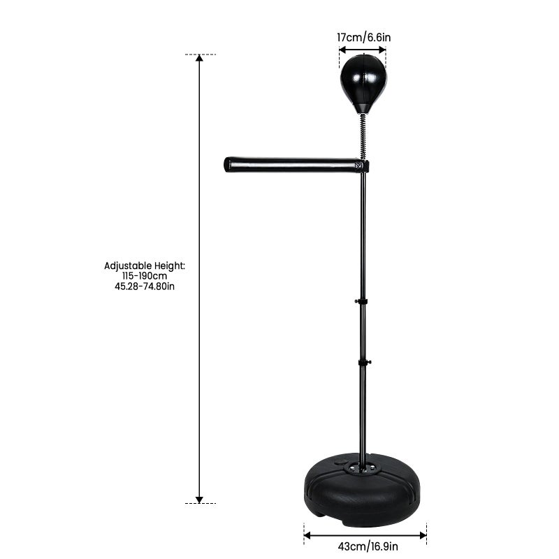 INNOLIFE Speed Punching Bag - Adjustable Reflex Trainer for Adults, Height-Adjustable Boxing Bar with Durable Stand for Home Gym, Stress Relief & Fitness Training - Image 2