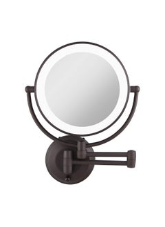 Zadro Zadro 11" LED Wall Mounted Makeup Mirror 10X/1X Shaving Mirror Cordless or Battery Operated Vanity Mirrors for Wall (Large | 10X/1X | 11" x 14.5", Oil-rubbed Bronze) 