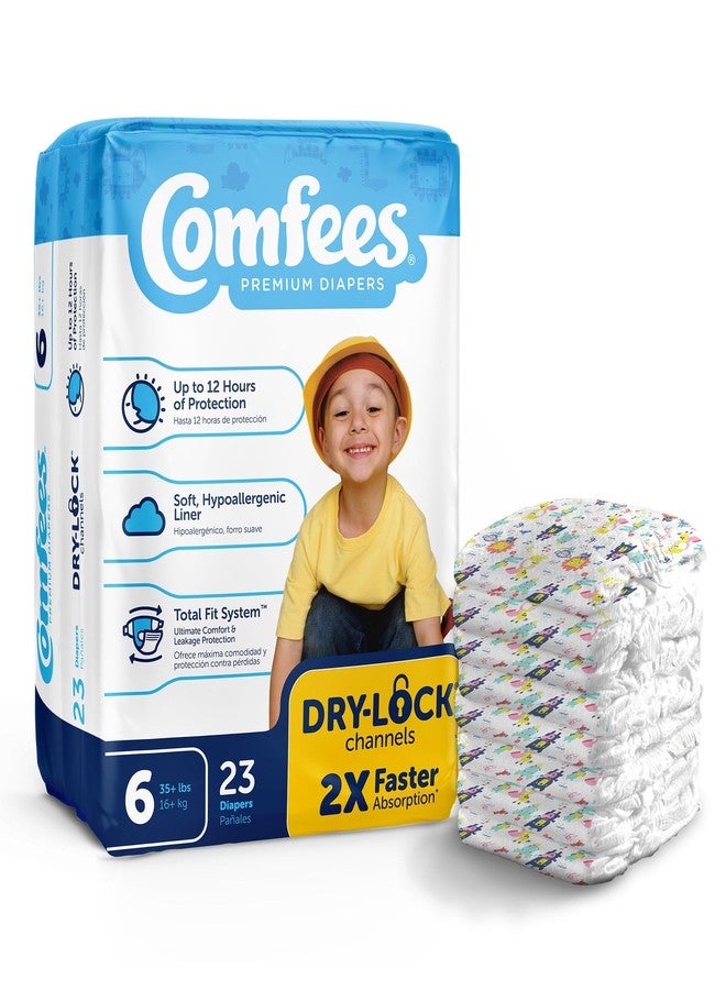 Comfees حفاضات كومفيس المتميزة للأطفال مع نظام التناسب التام للأولاد والبنات، الحجم 6، 92 قطعة - Image 1