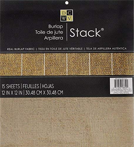 DCWV Die Cuts with View 12 x 12-inch Real Burlap Fabric Paper Pad, Pack of 15, - Image 1