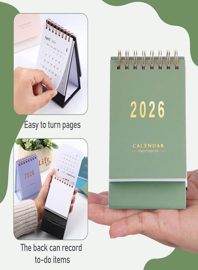 FACULX 6/12 Pcs Mini Desk Calendar 2026, Mini Desk Calendar 2026-2027 - Runs From January 2026 until June 2027, Small Desktop Calendar Thick Paper Twin-Wire Binding for Home Office School (12pcs) - Image 3