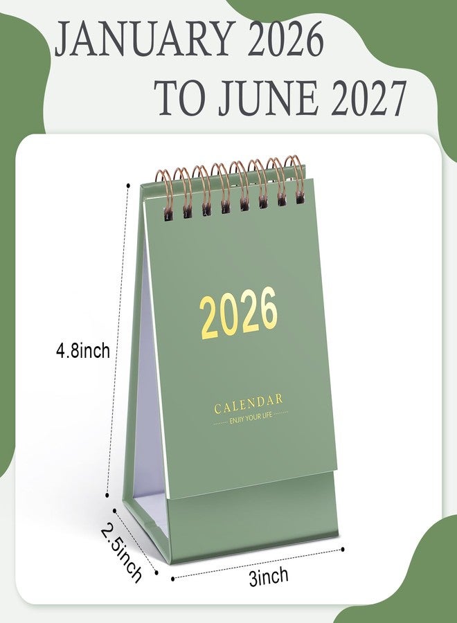 FACULX 6/12 Pcs Mini Desk Calendar 2026, Mini Desk Calendar 2026-2027 - Runs From January 2026 until June 2027, Small Desktop Calendar Thick Paper Twin-Wire Binding for Home Office School (12pcs) - Image 2