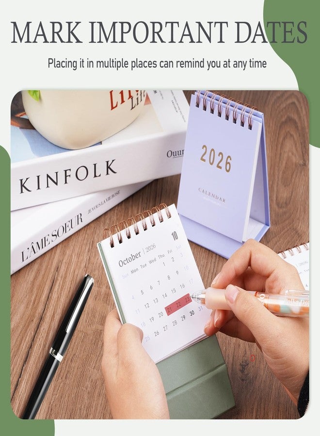 FACULX 6/12 Pcs Mini Desk Calendar 2026, Mini Desk Calendar 2026-2027 - Runs From January 2026 until June 2027, Small Desktop Calendar Thick Paper Twin-Wire Binding for Home Office School (12pcs) - Image 4